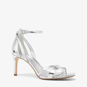 Michael Kors Kimberly Metallic Snake Embossed Leather Sandal size 8 NEW
